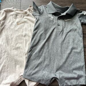 Nike Infant Romper Duo in Cream and Gray
